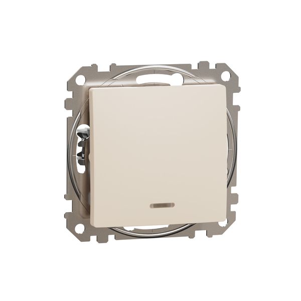 Sedna Design & Elements, 2-Pole switch 16AX Red indicator LED, beige image 4