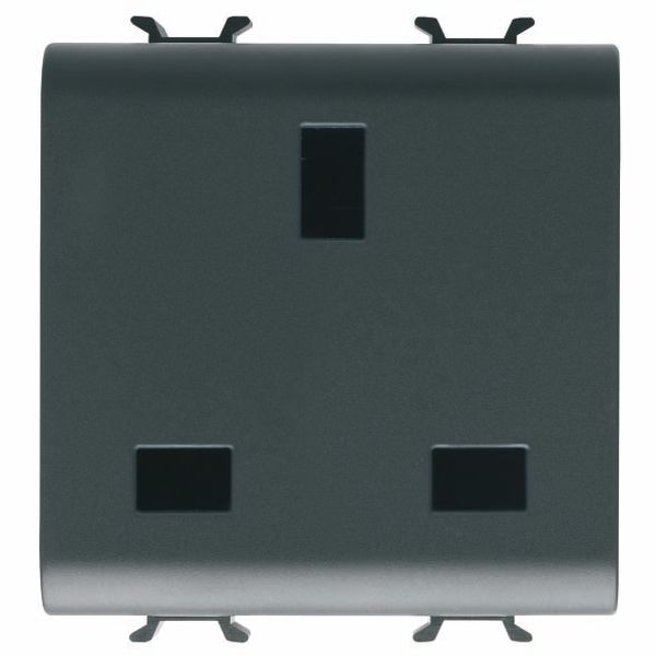 BRITISH STANDARD SOCKET-OUTLET 250V ac - 2P+E 13A - 2 GANG - SATIN BLACK - CHORUSMART image 2