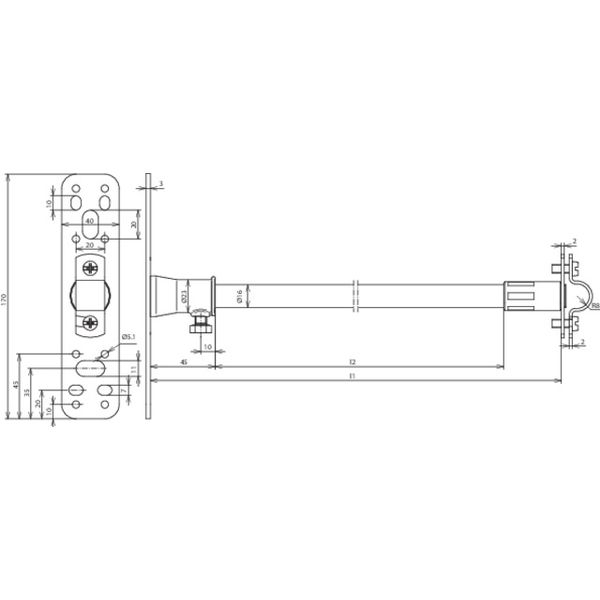 DEHNiso spacer f. Rd 16mm L 690mm w. fixing plate image 2