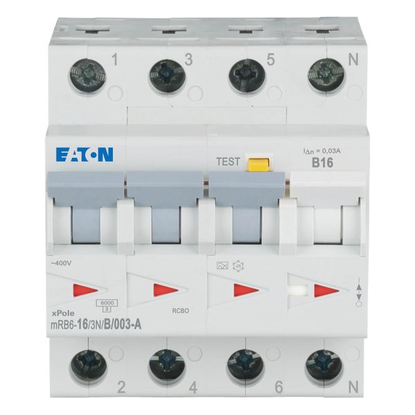 RCD/MCB combination, 16 A, 30 mA, MCB trip characteristic: B, 3p+N, RCD trip characteristic: A image 4