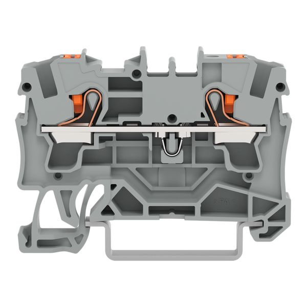 2-conductor through terminal block with push-button 4 mm² gray image 3