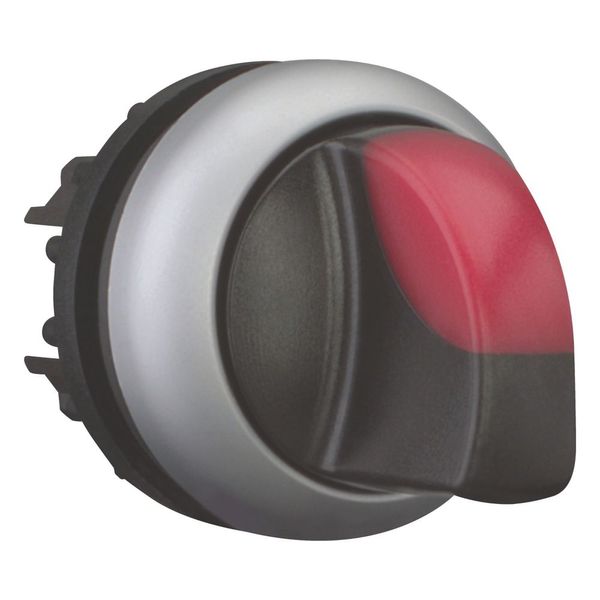 Illuminated selector switch actuator, RMQ-Titan, With thumb-grip, momentary, 3 positions, red, Bezel: titanium image 7