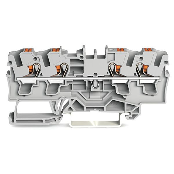 4-conductor through terminal block with push-button 4 mm² gray image 2