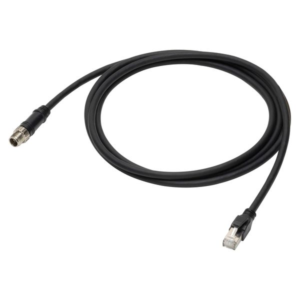 Cable with connectors on both cable ends, M12 straight plug (male), RJ image 2