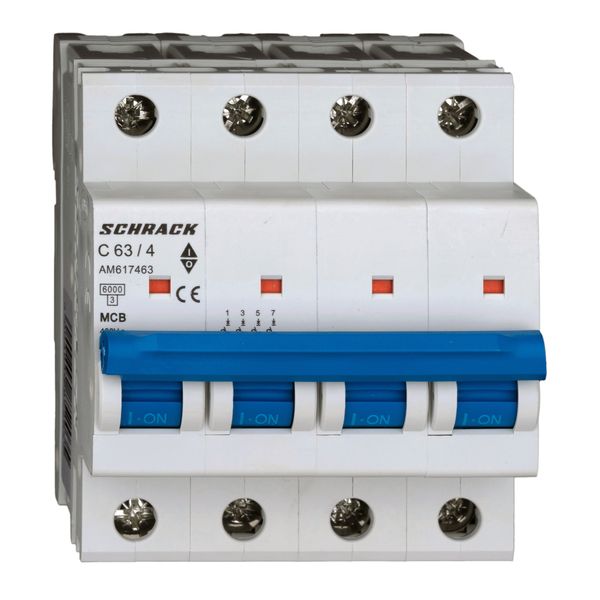 Miniature Circuit Breaker (MCB) AMPARO 6kA, C 63A, 4-pole image 6