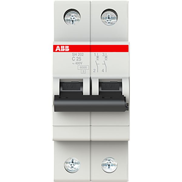 SH202-C25 Miniature Circuit Breaker - 2P - C - 25 A image 1