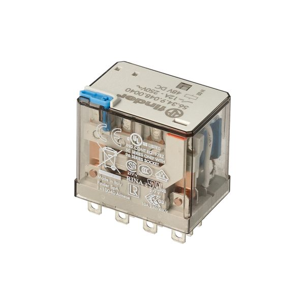 Miniature power Rel. 4CO 12A/48VDC/Agni/Test button/Mech.ind. (56.34.9.048.0040) image 5