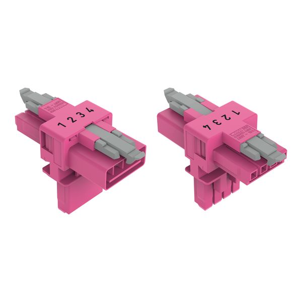 T-distribution connector 4-pole Cod. B pink image 2