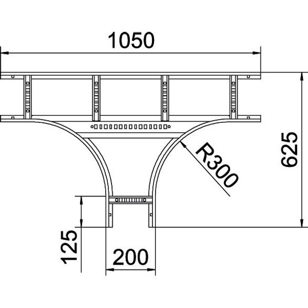 LT 620 R3 FT T piece for cable ladder 60x200 image 2