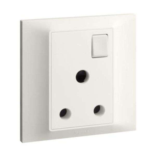 Belanko S - 1 gang single pole BS switched socket outlet + neon - 15A - Ivory image 1