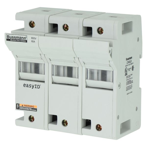 Fuse-holder, low voltage, 60 A, AC 600 V, DC 600 V, UL Class J, 120 x 83 x 125 mm, 3P, UL, CSA image 2