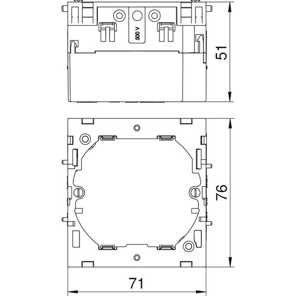 71GD6 Accessory mounting box single 51x76x71 image 2