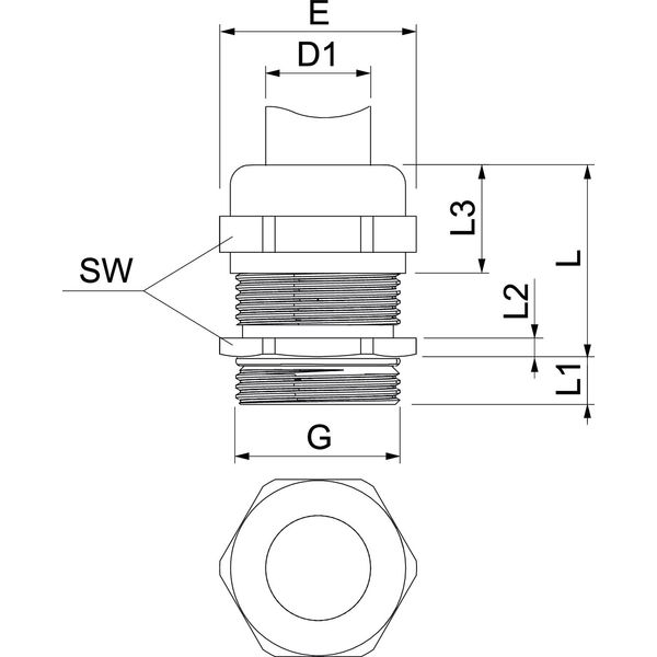 V-TEC VM25 EMV Cable gland EMV for cable with shielding M25 image 2