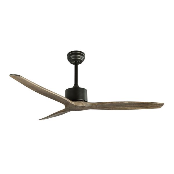 Fan Steel  Matt Black Walnut Wood D: 132  H: 32-45 cm 5 Speed  Remote, 66cm Blade DC 26W,AC110-240V 4000CFM 200RPM, image 1