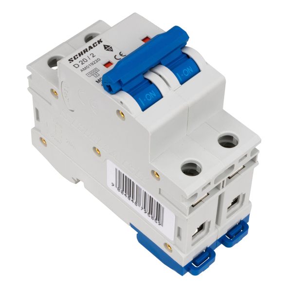 Miniature Circuit Breaker (MCB) AMPARO 10kA, D 20A, 2-pole image 3