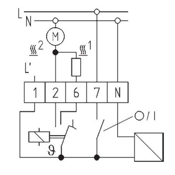 Room controller, 5-30C, AC 230V, 2-stage contact, 10 A, on/off image 3