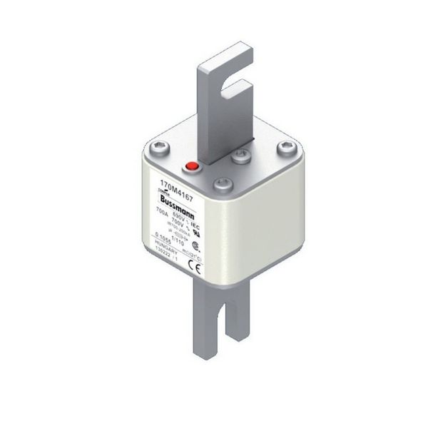 Fuse-link, high speed, 700 A, AC 690 V, DIN 1, 53 x 66 x 138 mm, aR, DIN, IEC, single indicator image 9