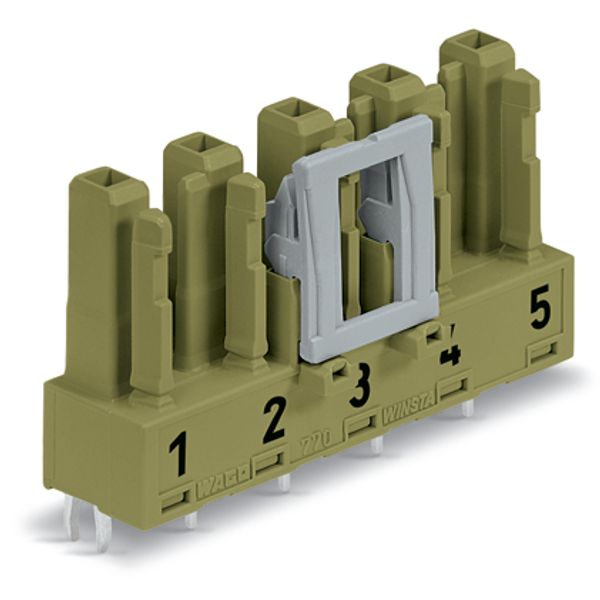 Socket for PCBs straight 5-pole light green image 2