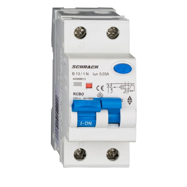 Combined MCB/RCD (RCBO) 1+N, AMPARO 6kA, B 13A, 30mA, Typ A image 1