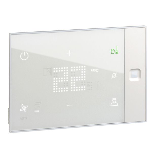 048981 Ux One 24V touch screen thermostat for hotel room heating and air conditioning management - customizable recessed image 1