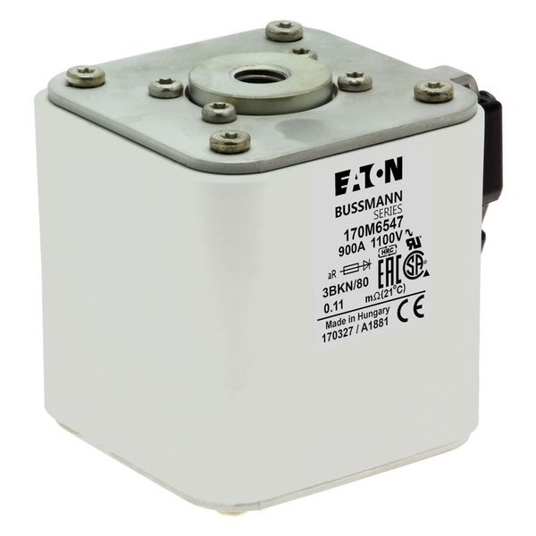 Fuse-link, high speed, 900 A, AC 1100 V, size 3, 76 x 92 x 83 mm, aR, IEC, UL, single indicator image 18