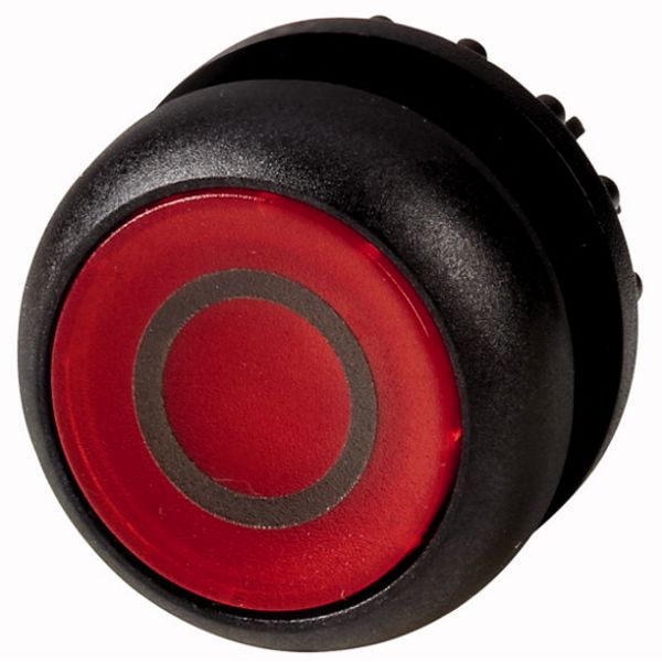 Illuminated pushbutton actuator, RMQ-Titan, Flush, maintained, red, inscribed, Bezel: black image 1