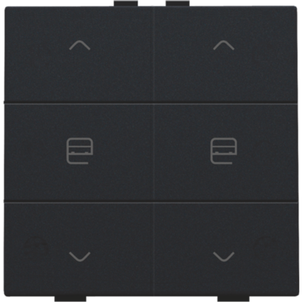 Double push button for Niko Home Control, black coated image 1