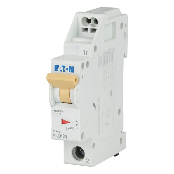 Miniature circuit breaker (MCB) with plug-in terminal, 13 A, 1p, characteristic: D image 1