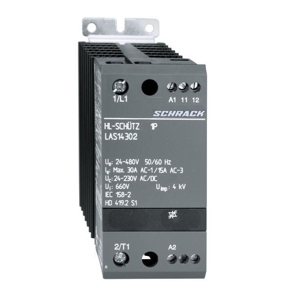 Solid state contactor 1-polig 30A/24-480VAC, 24-230VAC/DC image 1