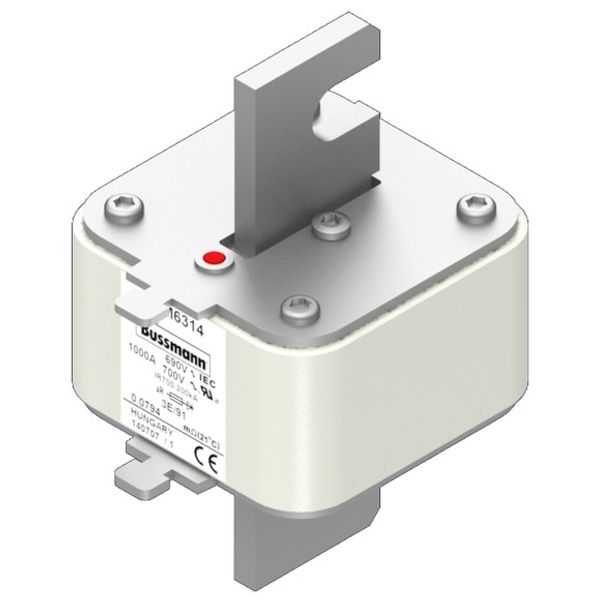 Fuse-link, high speed, 1000 A, AC 690 V, size 3, 76 x 92 x 126 mm, aR, IEC, type T indicator image 2