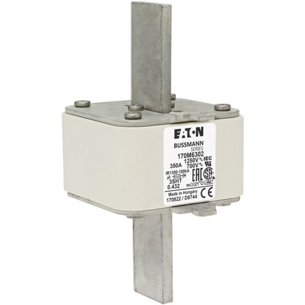 Fuse-link, high speed, 350 A, AC 1250 V, size 3, 76 x 76 x 155 mm, aR, IEC, single indicator image 4