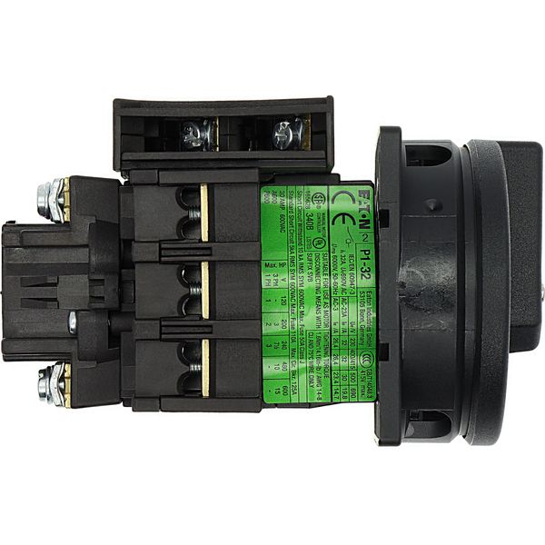 Main switch, P1, 32 A, flush mounting, 3 pole, 1 N/O, 1 N/C, STOP function, With black rotary handle and locking ring, Lockable in the 0 (Off) positio image 23