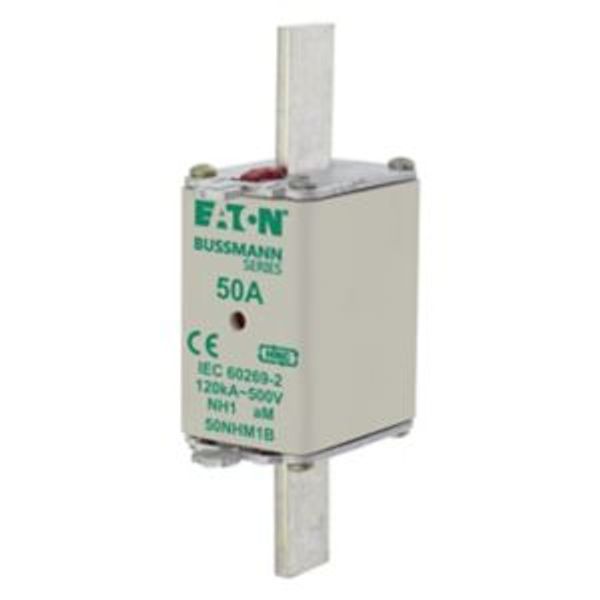 Fuse-link, low voltage, 50 A, AC 500 V, NH1, aM, IEC, dual indicator image 4