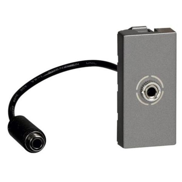 3.5mm Jack socket Arteor - preterminated - 1 module - magnesium image 1