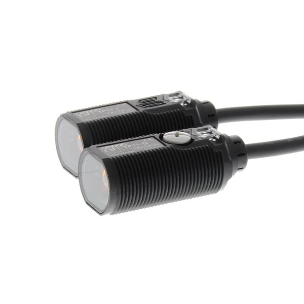 Photoelectric sensor, M18 threaded barrel, plastic, red LED, through-b E3F12000R image 3