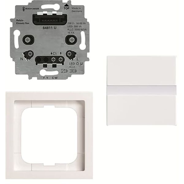 64765 UJ-84 CoverPlates (partly incl. Insert) Busch-flexTronics Studio white image 1