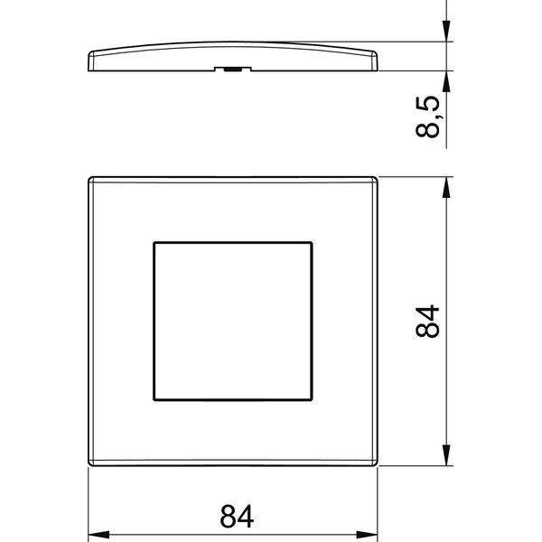 AR45-F1 AL Cover frame for single Modul 45 84x84mm image 2