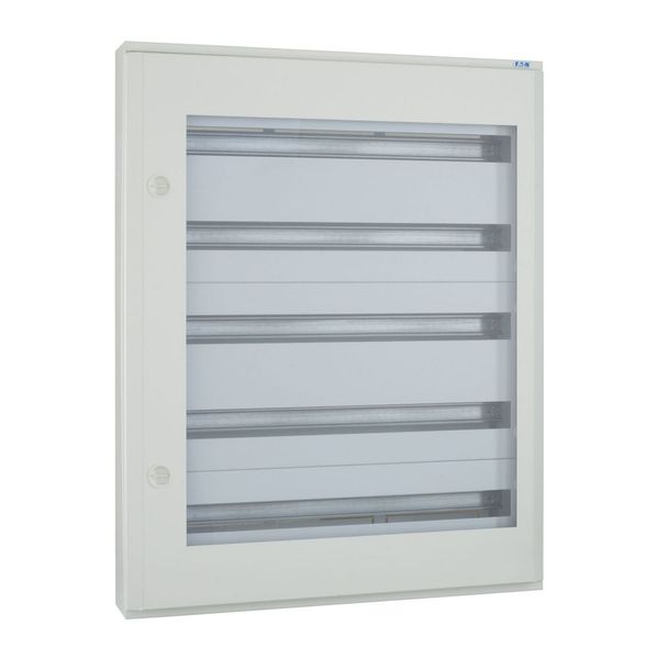 Complete surface-mounted flat distribution board with window, white, 33 SU per row, 5 rows, type C image 7