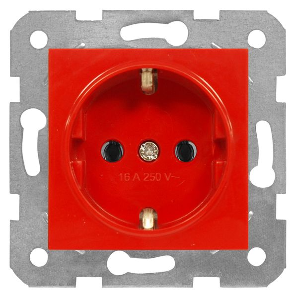 Socket outlet, red color, screw clamps image 1