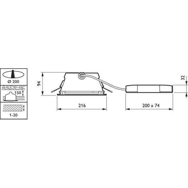 DN470B LED20S/840 PSU-E C ELP3 WH P image 2