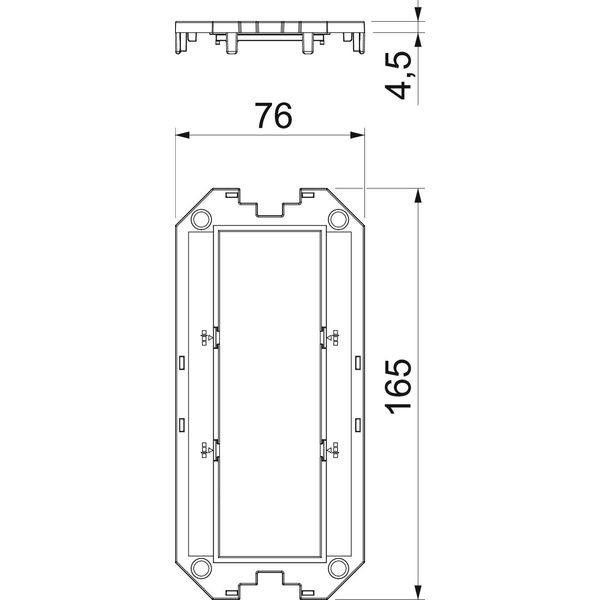 UT3 P3 Cover plate for UT3, 3 Modul45 165x76x4 image 2