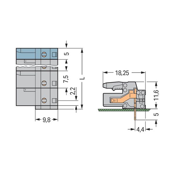 THT female header angled Pin spacing 7.5 mm gray image 4