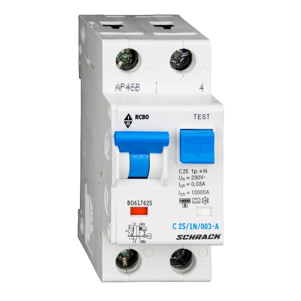 Combined MCB/RCD (RCBO) C25/1+N/30mA/Type A image 1