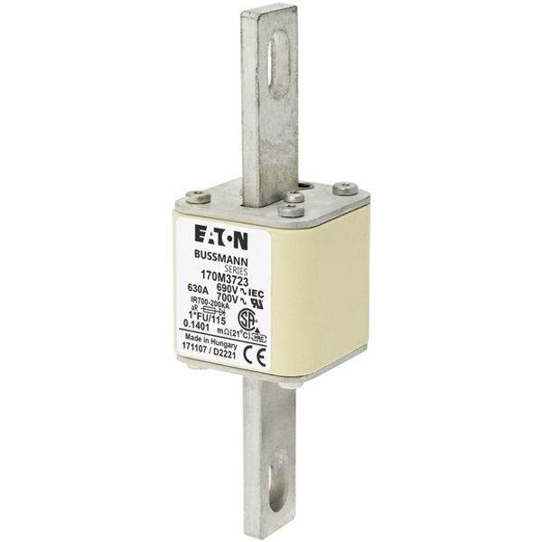 Fuse-link, high speed, 125 A, AC 690 V, compact size 1, 45 x 59 x 148 mm, aR, IEC, UL, single indicator image 1