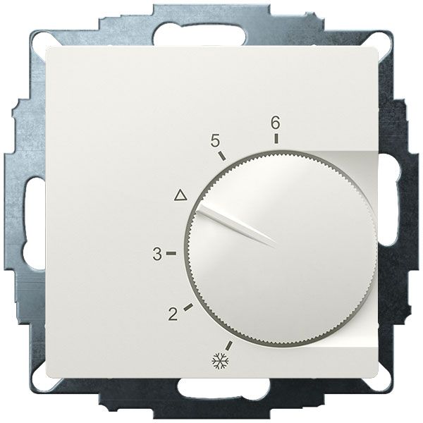 UP room controller, RAL9010 glossy 55x55, 5-30C, AC 24V, 1 changeover contact, 10A/5A at DC 24 V switching power 30 W image 1