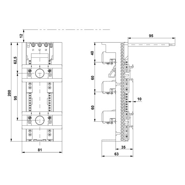 Busbar- adapter 63A 81mm 2 RAIL.S image 3