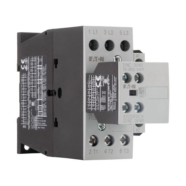 Contactor, 380 V 400 V 11 kW, 2 N/O, 1 NC, RDC 24: 24 - 27 V DC, DC operation, Screw terminals image 11