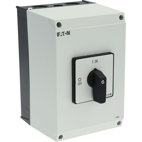 On-Off switch, P3, 63 A, surface mounting, 3 pole, with black thumb grip and front plate image 29