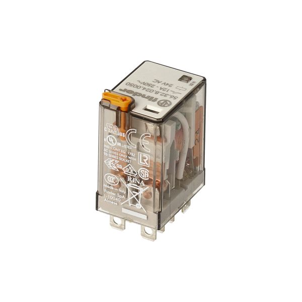 Miniature power Rel. 2CO 12A/24VAC/Agni/Test button/LED (56.32.8.024.0050) image 5