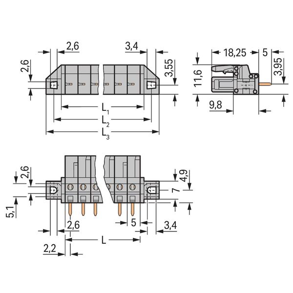 THT female header straight Pin spacing 5 mm gray image 3